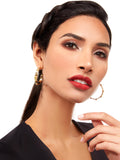 Studded Metal Hoop Earring | Stylish Fashion Earrings