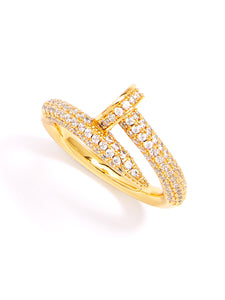 Crystal Wrap Gold Ring