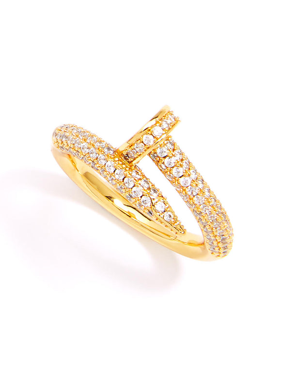Crystal Wrap Gold Ring