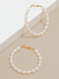 Freshwater Pearl Hoop Earrings Jewelry