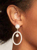 Double Pearl Embellished Drop Earrings Jewelry