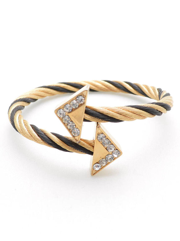 Twisted Triangle Shape Gold Bracelet