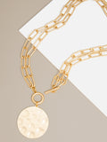 Double-Strand Gold Link Coin Necklace Jewelry