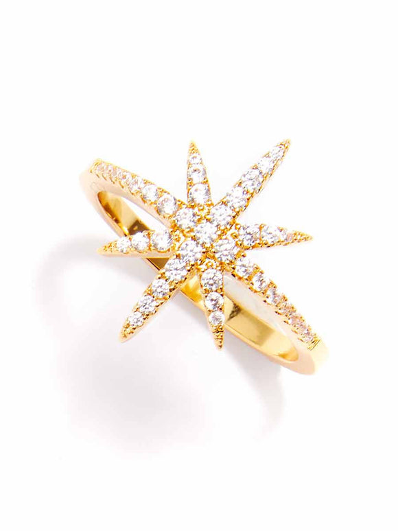 Crystal Starburst Ring Jewelry
