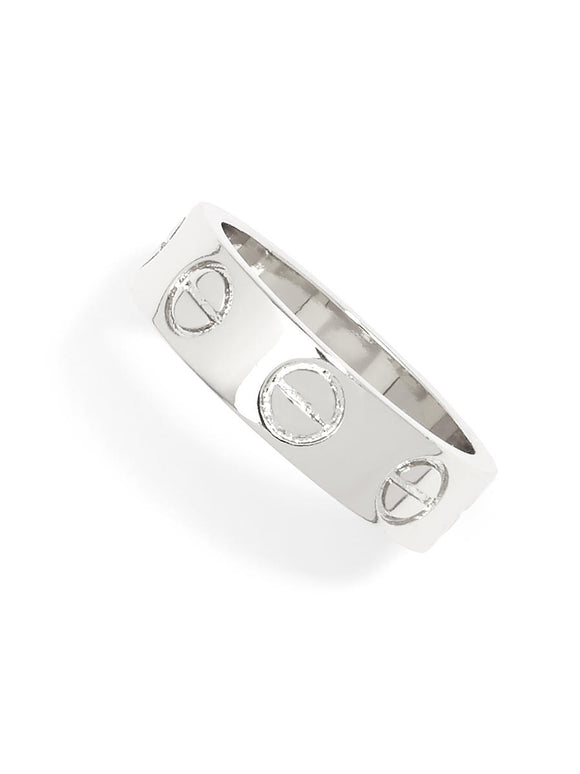 Silver Stencil Band Ring