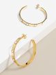 Large Studded Metal Hoop Earring | Trendy Costume Earrings